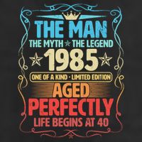The Man Myth Legend 1985 Aged Perfectly 40th Birthday Golf Towel