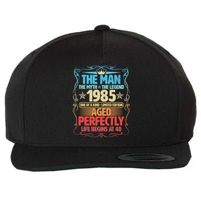 The Man Myth Legend 1985 Aged Perfectly 40th Birthday Wool Snapback Cap