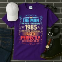 The Man Myth Legend 1985 Aged Perfectly 40th Birthday Tall T-Shirt
