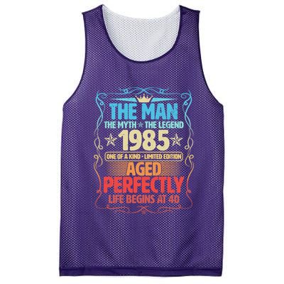 The Man Myth Legend 1985 Aged Perfectly 40th Birthday Mesh Reversible Basketball Jersey Tank