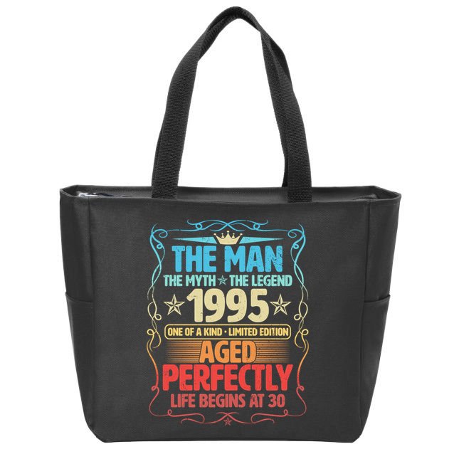 The Man Myth Legend 1995 Aged Perfectly 30th Birthday Zip Tote Bag