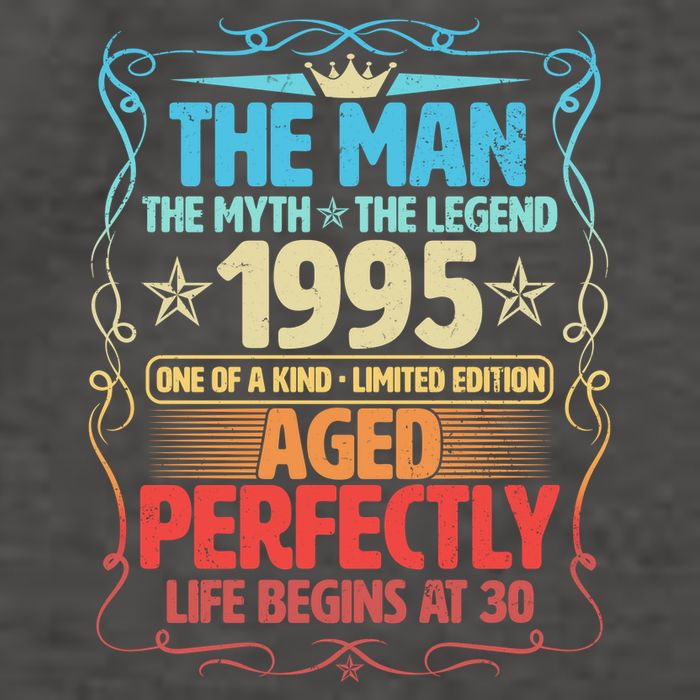 The Man Myth Legend 1995 Aged Perfectly 30th Birthday Vector Backpack