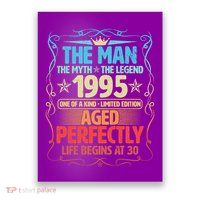 The Man Myth Legend 1995 Aged Perfectly 30th Birthday Poster
