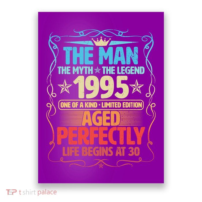 The Man Myth Legend 1995 Aged Perfectly 30th Birthday Poster