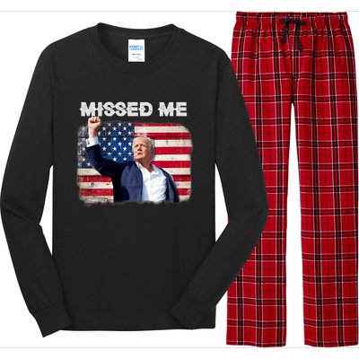 Trump Missed Me Pennsylvania Rally Patriot Usa 2024 Shot Long Sleeve Pajama Set