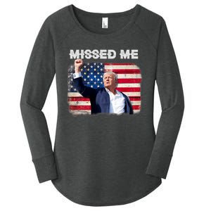 Trump Missed Me Pennsylvania Rally Patriot Usa 2024 Shot Women's Perfect Tri Tunic Long Sleeve Shirt