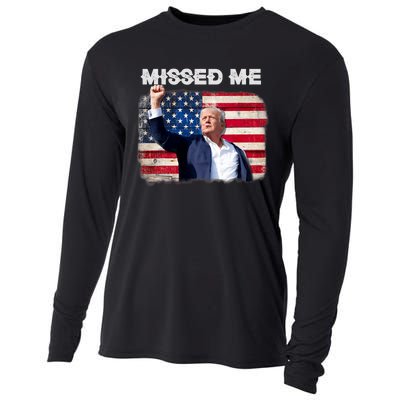 Trump Missed Me Pennsylvania Rally Patriot Usa 2024 Shot Cooling Performance Long Sleeve Crew