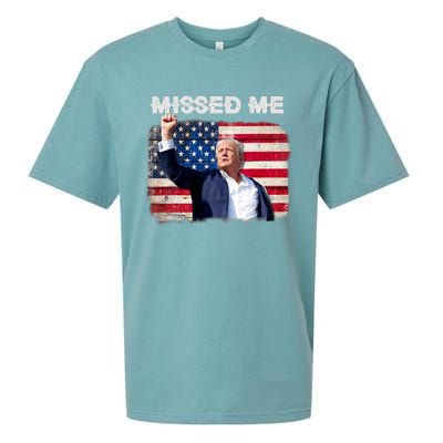 Trump Missed Me Pennsylvania Rally Patriot Usa 2024 Shot Sueded Cloud Jersey T-Shirt