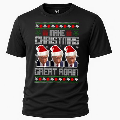 Trump Mugshot Make Christmas Great Again Funny Ugly Performance Shirt