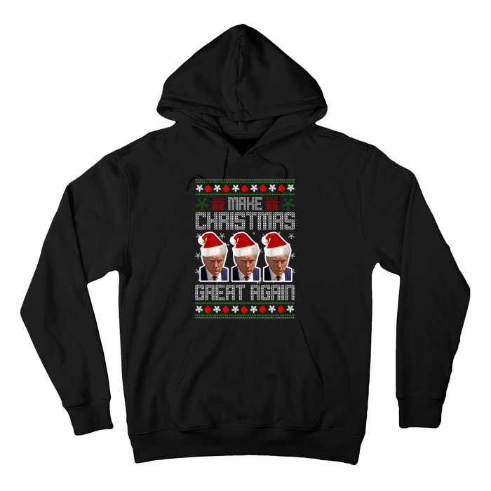 Trump Mugshot Make Christmas Great Again Funny Ugly Hoodie