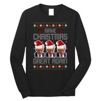 Trump Mugshot Make Christmas Great Again Funny Ugly Long Sleeve Shirt