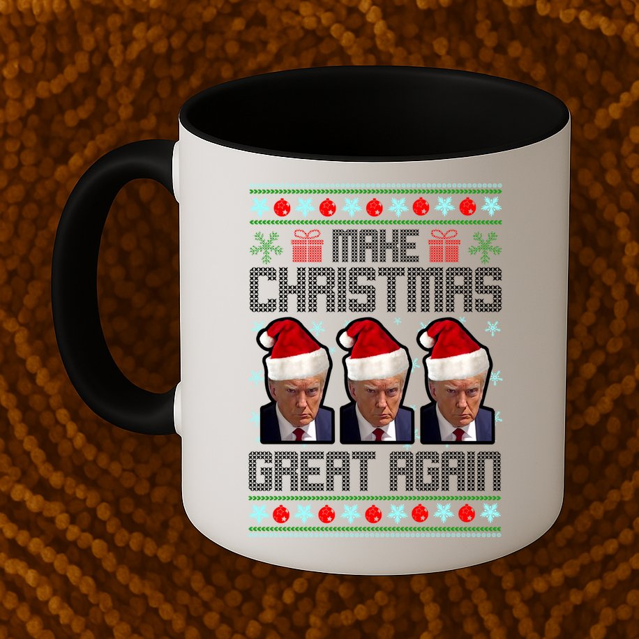 Trump Mugshot Make Christmas Great Again Funny Ugly Mug