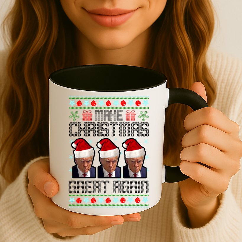 Trump Mugshot Make Christmas Great Again Funny Ugly Mug