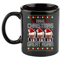 Trump Mugshot Make Christmas Great Again Funny Ugly 11oz C Handle Ceramic Mug