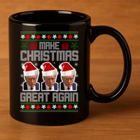 Trump Mugshot Make Christmas Great Again Funny Ugly 11oz C Handle Ceramic Mug