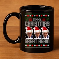 Trump Mugshot Make Christmas Great Again Funny Ugly 11oz C Handle Ceramic Mug