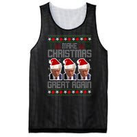 Trump Mugshot Make Christmas Great Again Funny Ugly Mesh Reversible Basketball Jersey Tank