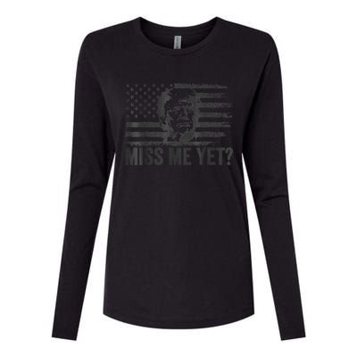 Trump Miss Me Yet Trump 2024 America Flag I'll Be Back 4th Womens Cotton Relaxed Long Sleeve T-Shirt