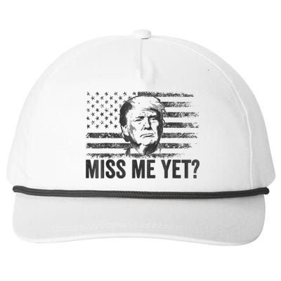 Trump Miss Me Yet Trump 2024 America Flag I'll Be Back 4th Snapback Five-Panel Rope Hat