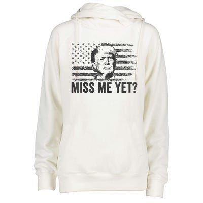 Trump Miss Me Yet Trump 2024 America Flag I'll Be Back 4th Womens Funnel Neck Pullover Hood