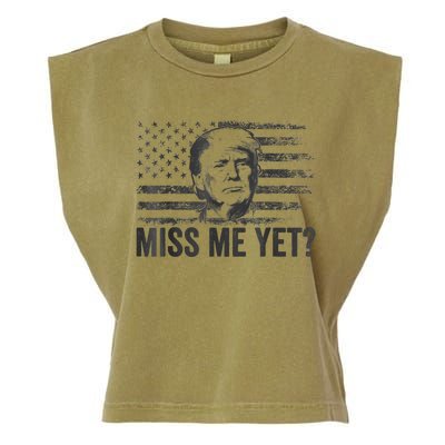 Trump Miss Me Yet Trump 2024 America Flag I'll Be Back 4th Garment-Dyed Women's Muscle Tee