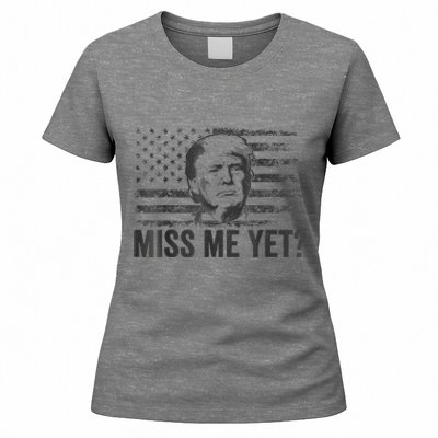 Trump Miss Me Yet Trump 2024 America Flag I'll Be Back 4th Women's T-Shirt