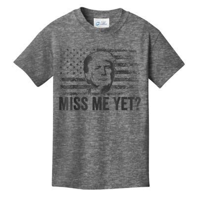 Trump Miss Me Yet Trump 2024 America Flag I'll Be Back 4th Kids T-Shirt