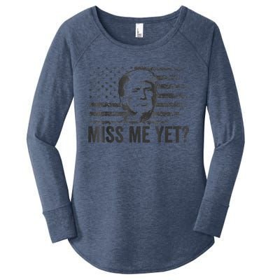 Trump Miss Me Yet Trump 2024 America Flag I'll Be Back 4th Women's Perfect Tri Tunic Long Sleeve Shirt