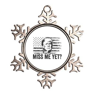 Trump Miss Me Yet Trump 2024 America Flag I'll Be Back 4th Metallic Star Ornament