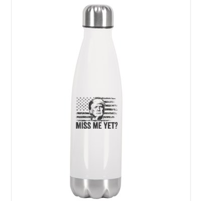 Trump Miss Me Yet Trump 2024 America Flag I'll Be Back 4th Stainless Steel Insulated Water Bottle