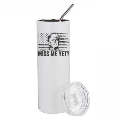 Trump Miss Me Yet Trump 2024 America Flag I'll Be Back 4th Stainless Steel Tumbler