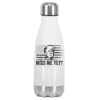 Trump Miss Me Yet Trump 2024 America Flag I'll Be Back 4th Stainless Steel Insulated Water Bottle