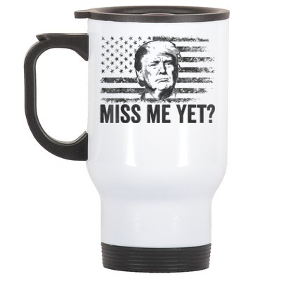 Trump Miss Me Yet Trump 2024 America Flag I'll Be Back 4th Stainless Steel Travel Mug