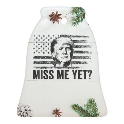 Trump Miss Me Yet Trump 2024 America Flag I'll Be Back 4th Ceramic Bell Ornament