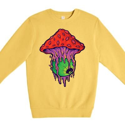 Trippy Melting Mushroom Premium Crewneck Sweatshirt