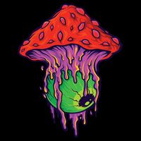 Trippy Melting Mushroom Button