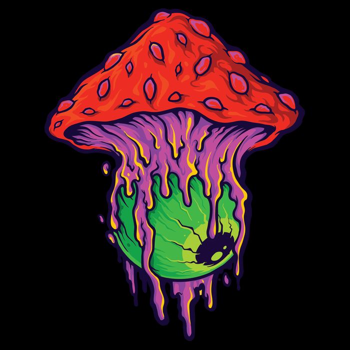 Trippy Melting Mushroom Button