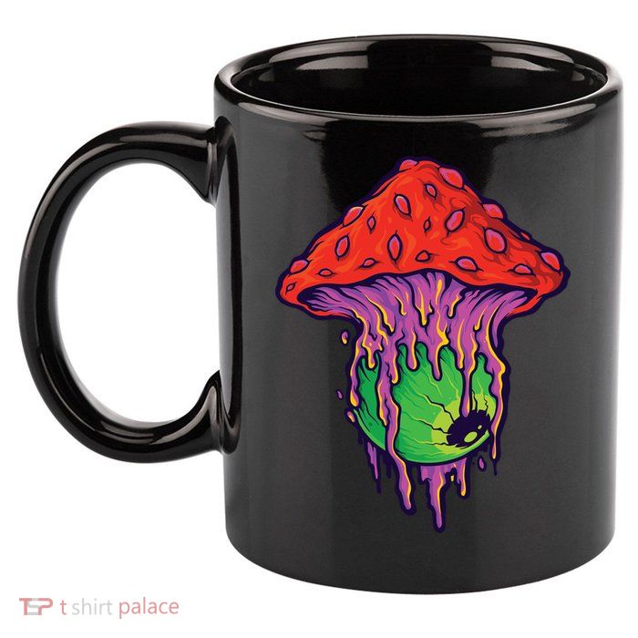 Trippy Melting Mushroom 11oz C Handle Ceramic Mug