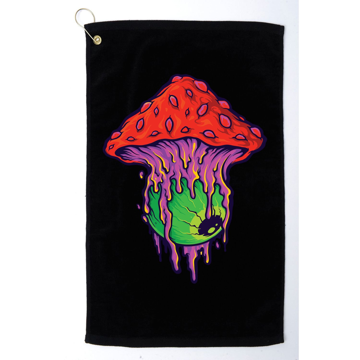 Trippy Melting Mushroom Golf Towel