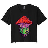 Trippy Melting Mushroom Women's Crop Top Tee