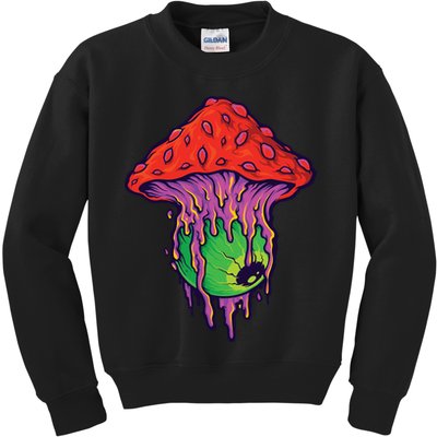 Trippy Melting Mushroom Kids Sweatshirt
