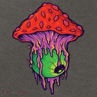 Trippy Melting Mushroom Cotton Canvas Backpack