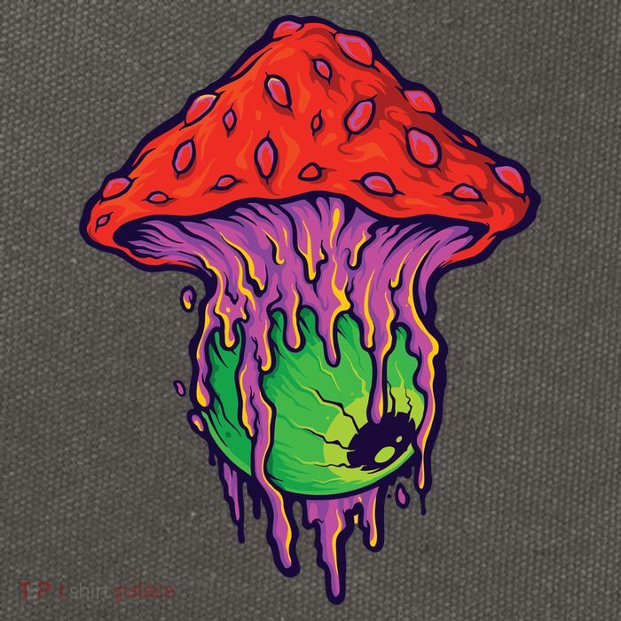 Trippy Melting Mushroom Cotton Canvas Backpack
