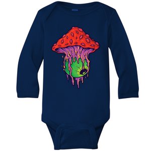 Trippy Melting Mushroom Baby Long Sleeve Bodysuit