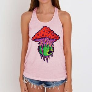 Trippy Melting Mushroom Women's Knotted Racerback Tank