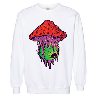 Trippy Melting Mushroom Garment-Dyed Sweatshirt
