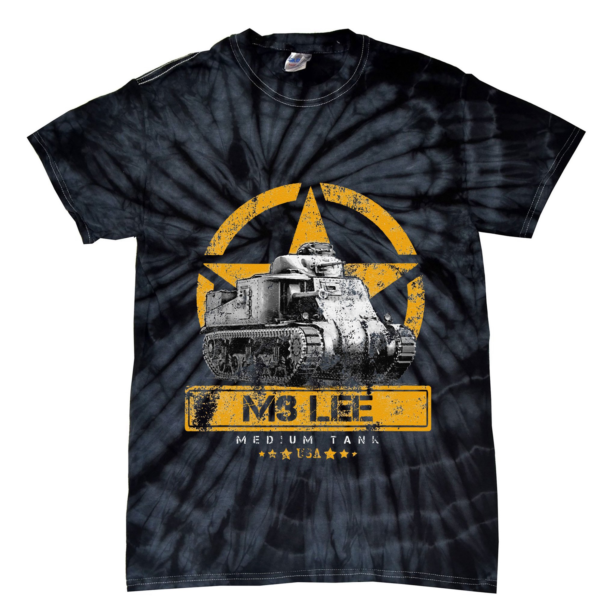 Tank M3 Military Usa Medium Tank Veteran Patriotic Memorial Tie-Dye T-Shirt