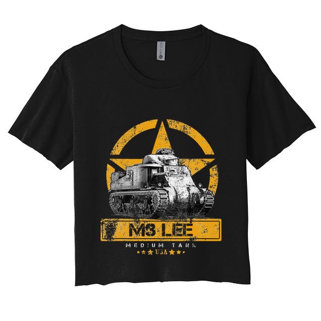 Tank M3 Military Usa Medium Tank Veteran Patriotic Memorial Crop Top