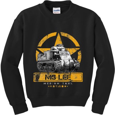 Tank M3 Military Usa Medium Tank Veteran Patriotic Memorial Kids Sweatshirt
