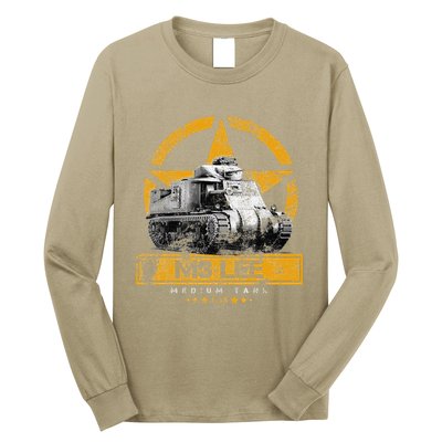 Tank M3 Military Usa Medium Tank Veteran Patriotic Memorial Long Sleeve Shirt